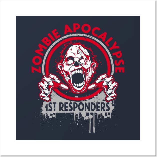 Zombie Apocalypse Response Team Halloween Wall Art by savariya